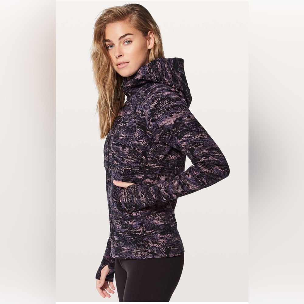 Lulu scuba hoody original fit. Black, purple, cream